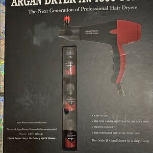 Argan Woman Professional Hair Dryer - Red and Black